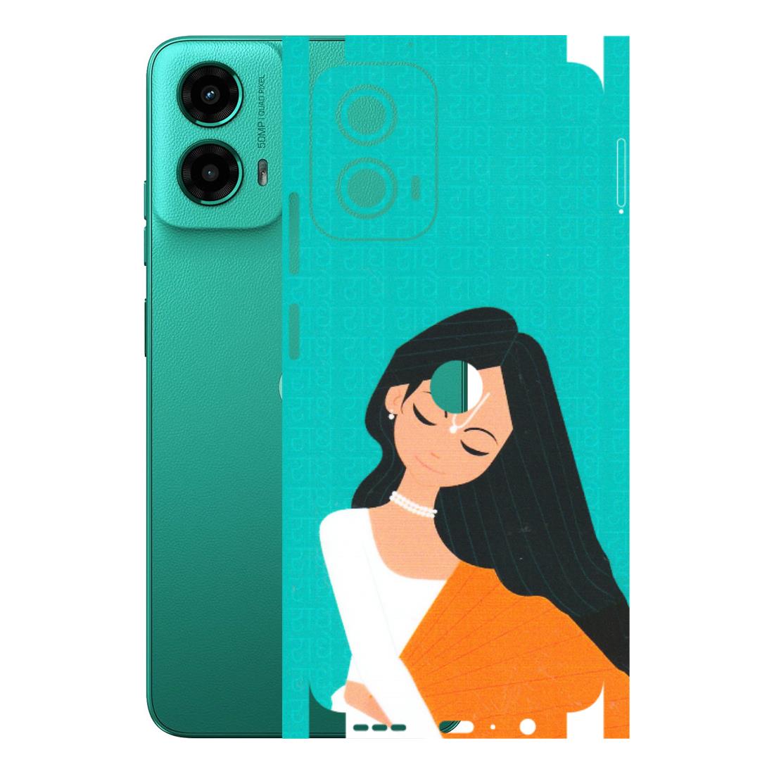 Motorola Phone Skins (All Models) - Radhe Radhe With Hindu Symbol - Matte Finish (M-164) Motorola Moto G45 (5G)