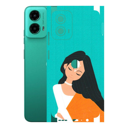 Motorola Phone Skins (All Models) - Radhe Radhe With Hindu Symbol - Matte Finish (M-164) Motorola Moto G45 (5G)