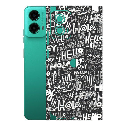 Motorola Phone Skins (All Models) - Hi Hello Doodles - Matte Finish (M-25) Motorola Moto G45 (5G)