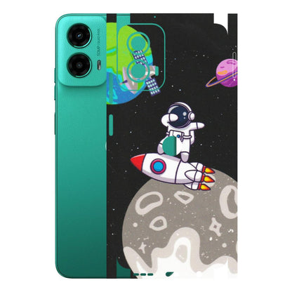 Motorola Phone Skins (All Models) - Astronaut Vibing Toon Running - Matte Finish (M-39) Motorola Moto G45 (5G)