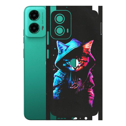Motorola Phone Skins (All Models) - Cyberpunk Cat - Matte Finish (M-45) Motorola Moto G45 (5G)