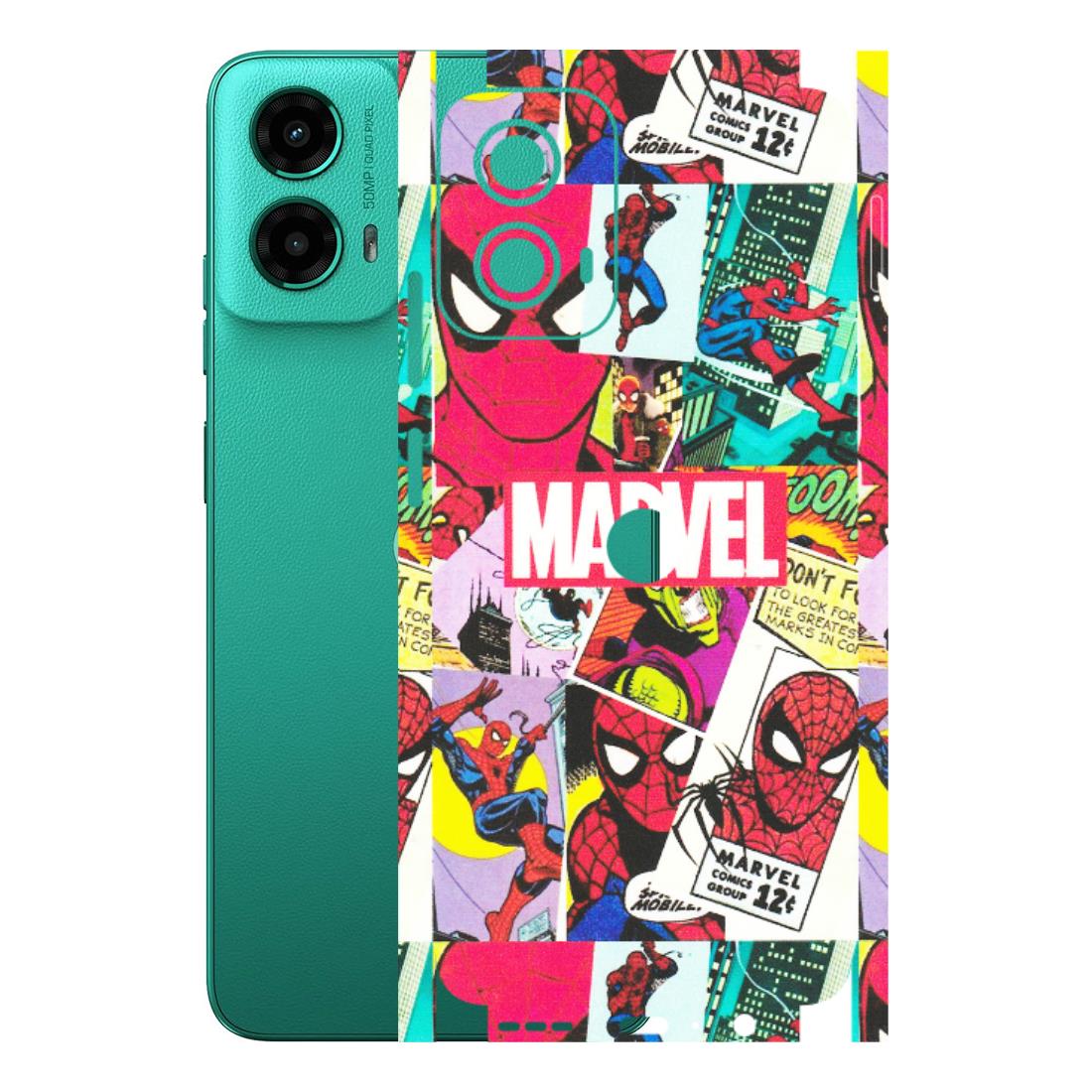 Motorola Phone Skins (All Models) - Marvel Comic Spiderman Grafitti - Matte Finish (M-72) Motorola Moto G45 (5G)