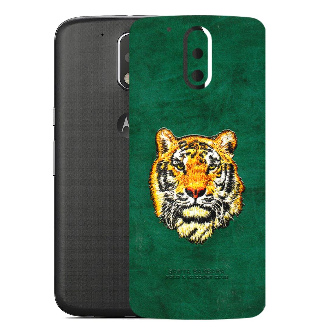 Motorola Phone Skins (All Models) - Leather Feel Tiger - 3D Embossed Finish (L-111) Motorola Moto G4