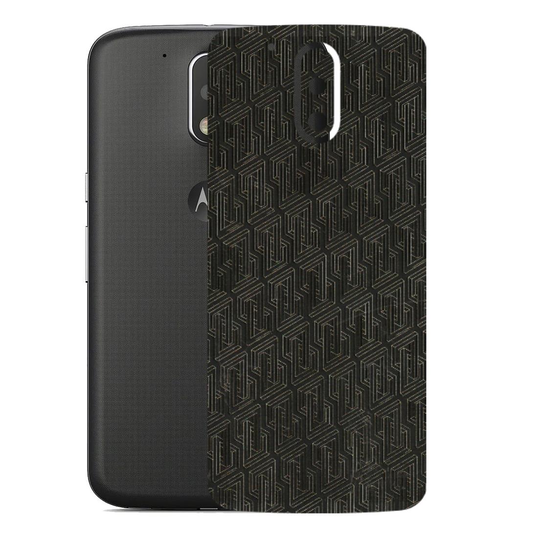 Motorola Phone Skins (All Models) - Black Abstract Pattern - 3D Embossed Finish (L-117) Motorola Moto G4