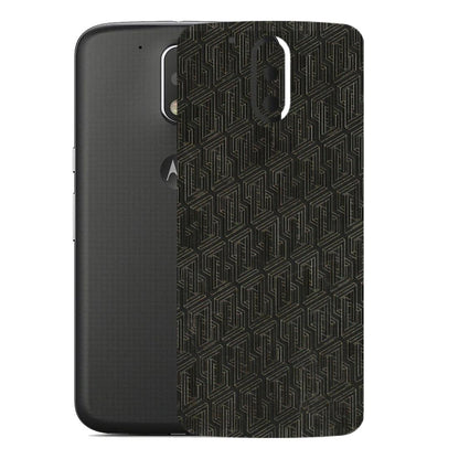 Motorola Phone Skins (All Models) - Black Abstract Pattern - 3D Embossed Finish (L-117) Motorola Moto G4
