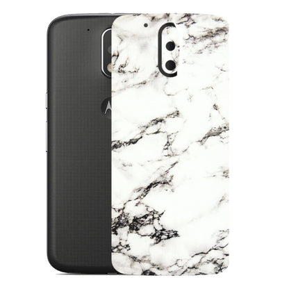 Motorola Phone Skins (All Models) - Black and White Marble Texture - 3D Embossed Finish (L-124) Motorola Moto G4