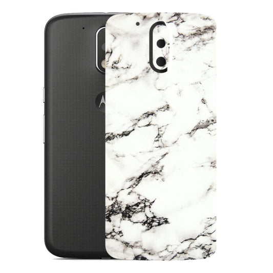 Motorola Phone Skins (All Models) - Black and White Marble Texture - 3D Embossed Finish (L-124) Motorola Moto G4