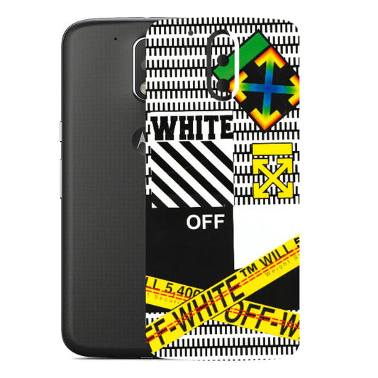 Motorola Phone Skins (All Models) - White Off Abstract - 3D Embossed Finish (L-172) Motorola Moto G4