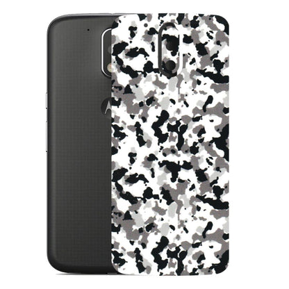 Motorola Phone Skins (All Models) - White Black Camouflage - 3D Embossed Finish (L-18) Motorola Moto G4