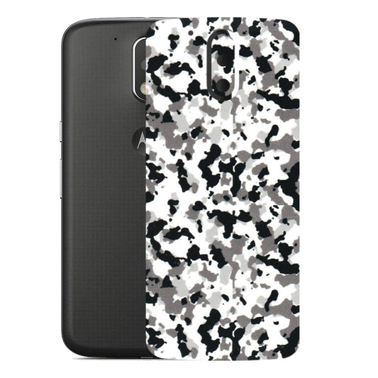 Motorola Phone Skins (All Models) - White Black Camouflage - 3D Embossed Finish (L-18) Motorola Moto G4