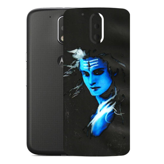 Motorola Phone Skins (All Models) - Har Har Mahadev Blue/Black - 3D Embossed Finish (L-185) Motorola Moto G4