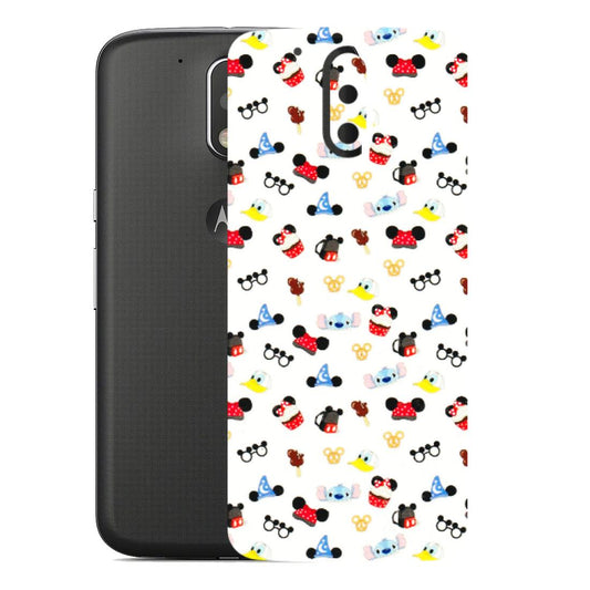 Motorola Phone Skins (All Models) - Minnie Mouse & Donald Doodles s - 3D Embossed Finish (L-194) Motorola Moto G4