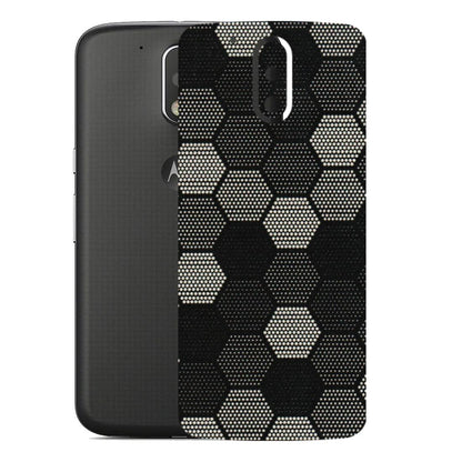 Motorola Phone Skins (All Models) - Black & White Dotted Honeycomb Texture - 3D Embossed Finish (L-202) Motorola Moto G4