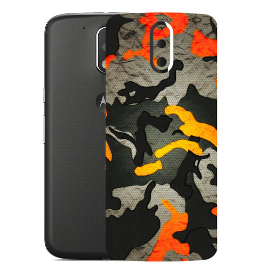 Motorola Phone Skins (All Models) - Orange Camouflage - 3D Embossed Finish (L-204) Motorola Moto G4