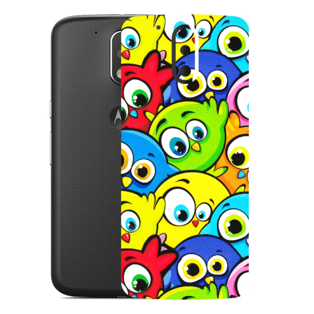 Motorola Phone Skins (All Models) - Cute Fluffy Birds - 3D Embossed Finish (L-213) Motorola Moto G4