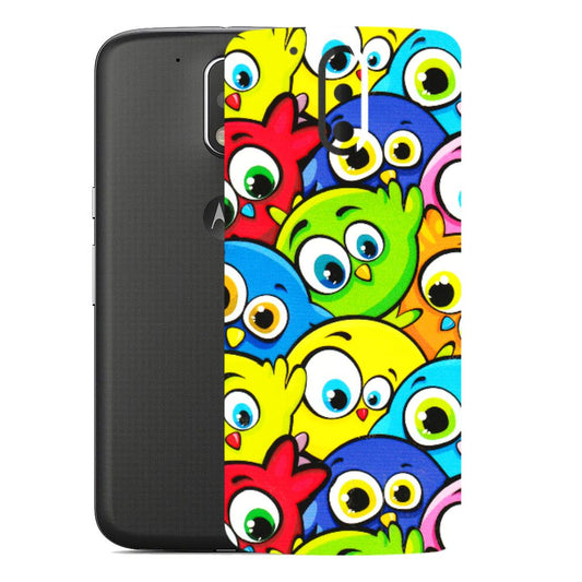 Motorola Phone Skins (All Models) - Cute Fluffy Birds - 3D Embossed Finish (L-213) Motorola Moto G4