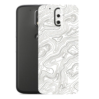 Motorola Phone Skins (All Models) - White Black Swirls - 3D Embossed Finish (L-219) Motorola Moto G4