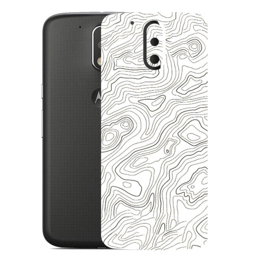 Motorola Phone Skins (All Models) - White Black Swirls - 3D Embossed Finish (L-219) Motorola Moto G4