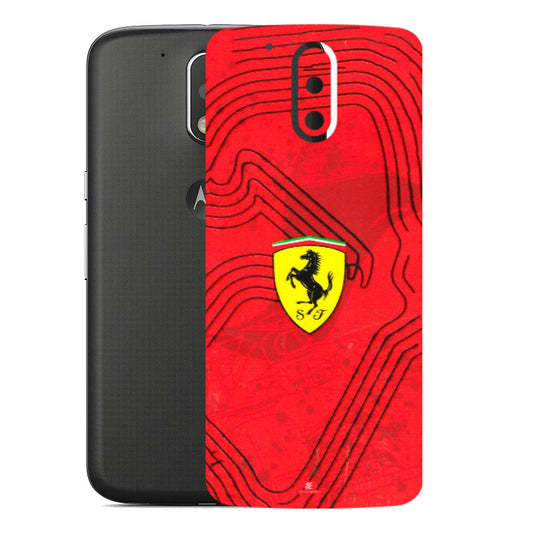 Motorola Phone Skins (All Models) - Red Ferrari Logo Stylish - 3D Embossed Finish (L-238) Motorola Moto G4