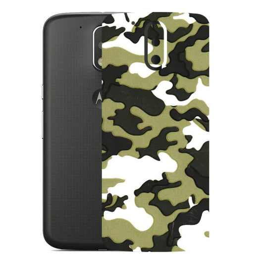 Motorola Phone Skins (All Models) - Camouflages White And Green - 3D Embossed Finish (L-243) Motorola Moto G4
