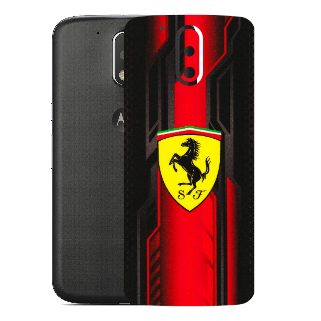 Motorola Phone Skins (All Models) - Black Ferrari Logo - 3D Embossed Finish (L-253) Motorola Moto G4