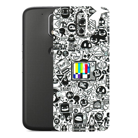 Motorola Phone Skins (All Models) - Doodles Positive Art - 3D Embossed Finish (L-263) Motorola Moto G4