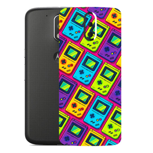 Motorola Phone Skins (All Models) - Gameboy Colourful - 3D Embossed Finish (L-266) Motorola Moto G4