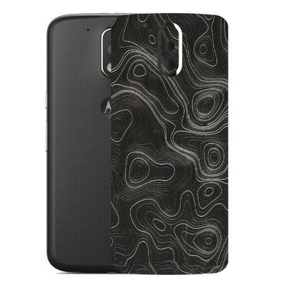 Motorola Phone Skins (All Models) - Abstract White Line Map - 3D Embossed Finish (L-269) Motorola Moto G4