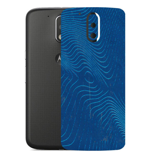 Motorola Phone Skins (All Models) - Abstract Blue Line Map - 3D Embossed Finish (L-272) Motorola Moto G4