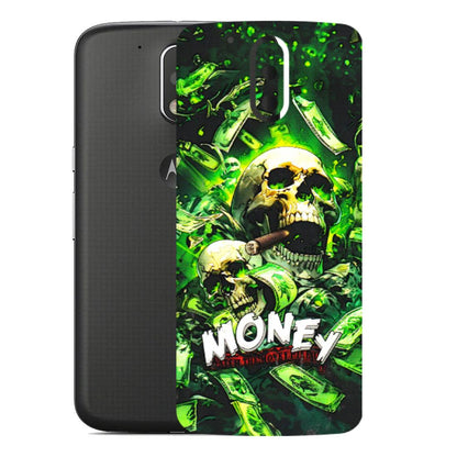 Motorola Phone Skins (All Models) - Skull Money - 3D Embossed Finish (L-303) Motorola Moto G4