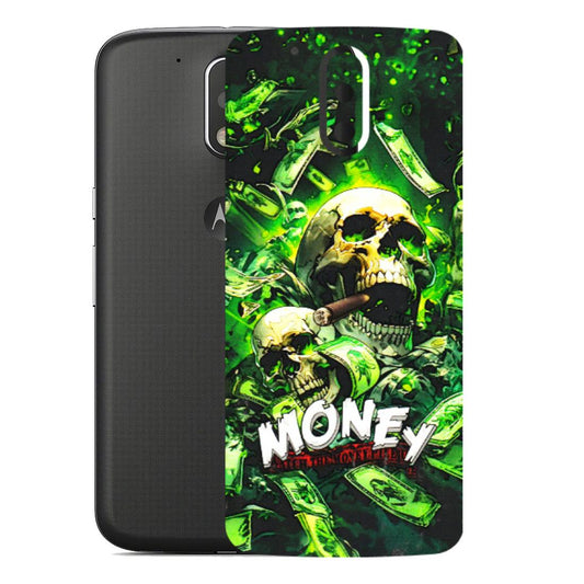 Motorola Phone Skins (All Models) - Skull Money - 3D Embossed Finish (L-303) Motorola Moto G4