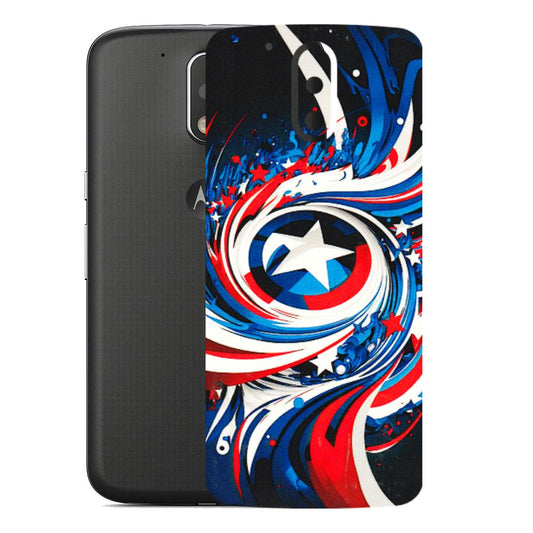 Motorola Phone Skins (All Models) - Captain America Logo - 3D Embossed Finish (L-307) Motorola Moto G4