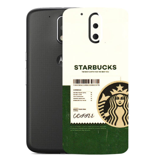 Motorola Phone Skins (All Models) - Starbucks Barcode - 3D Embossed Finish (L-308) Motorola Moto G4
