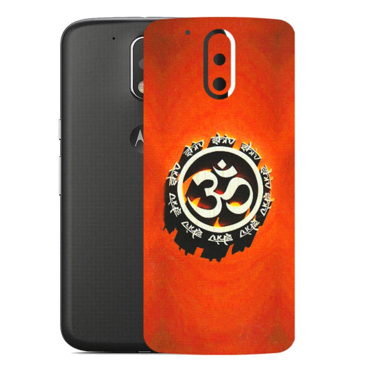 Motorola Phone Skins (All Models) - Aum Shiv Orange - 3D Embossed Finish (L-32) Motorola Moto G4