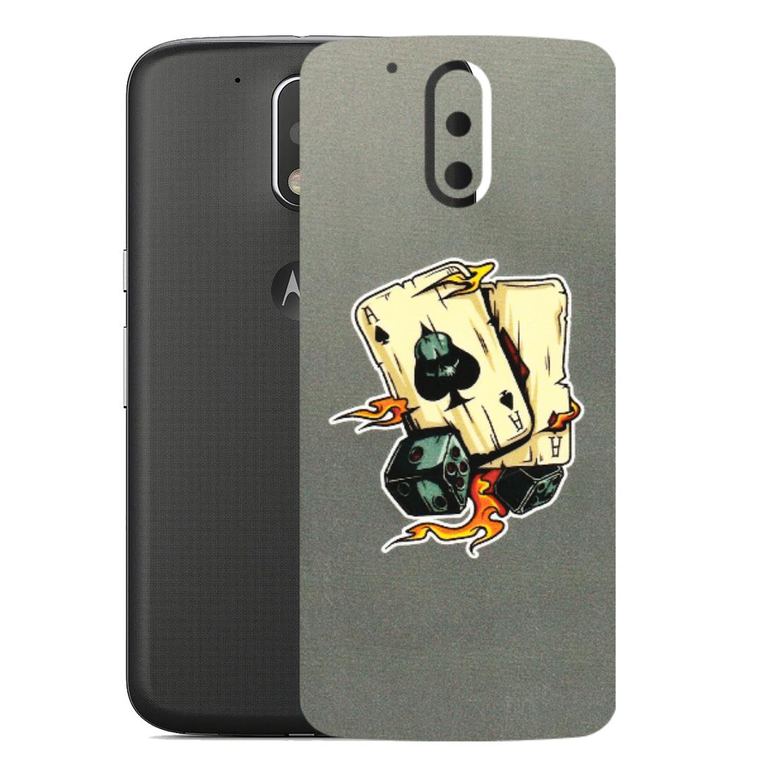 Motorola Phone Skins (All Models) - Grey Cards Of Ace - 3D Embossed Finish (L-77) Motorola Moto G4