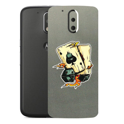 Motorola Phone Skins (All Models) - Grey Cards Of Ace - 3D Embossed Finish (L-77) Motorola Moto G4