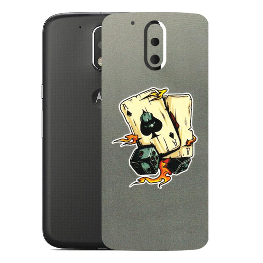 Motorola Phone Skins (All Models) - Grey Cards Of Ace - 3D Embossed Finish (L-77) Motorola Moto G4