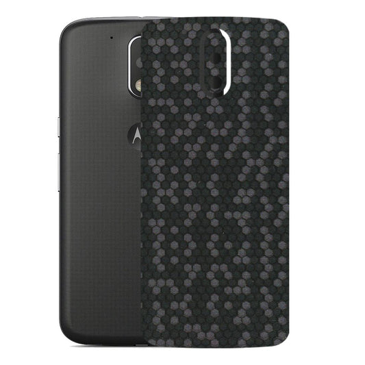 Motorola Phone Skins (All Models) - Black Grey Honeycomb Sober - 3D Embossed Finish (L-85) Motorola Moto G4