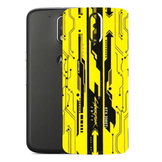 Motorola Phone Skins (All Models) - Yellow Cyberpunk - 3D Embossed Finish (L-93) Motorola Moto G4
