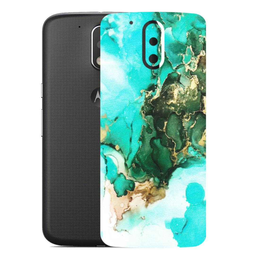 Motorola Phone Skins (All Models) - The Blue Gold Marble - Matte Finish (M-124) Motorola Moto G4