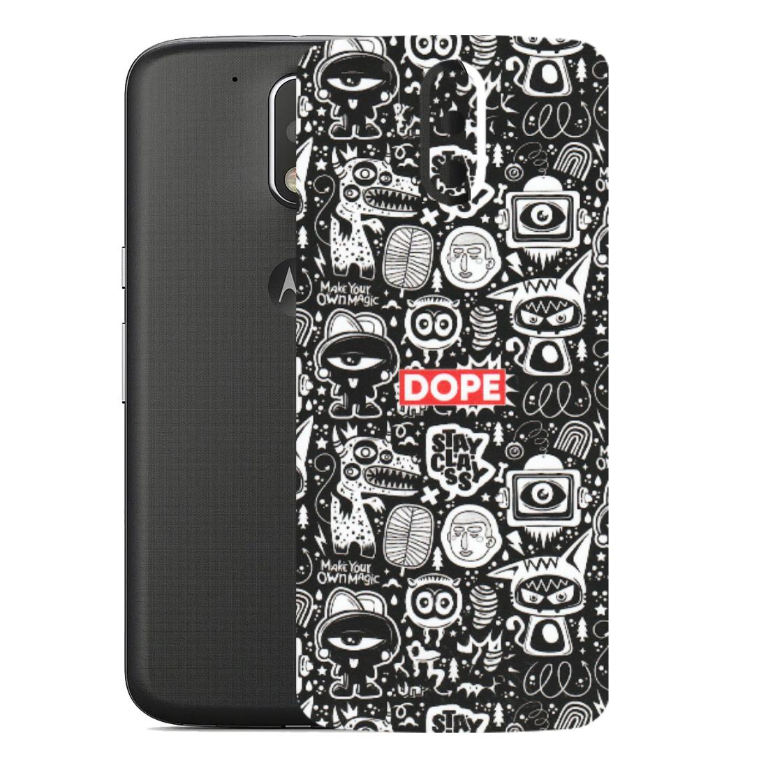 Motorola Phone Skins (All Models) - Dope Stay Classy Black Doodles - Matte Finish (M-126) Motorola Moto G4