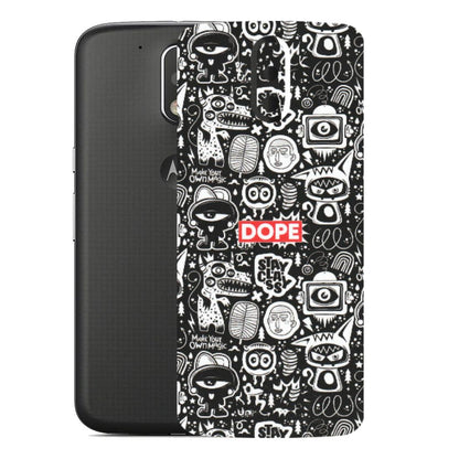 Motorola Phone Skins (All Models) - Dope Stay Classy Black Doodles - Matte Finish (M-126) Motorola Moto G4