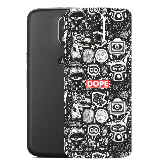 Motorola Phone Skins (All Models) - Dope Stay Classy Black Doodles - Matte Finish (M-126) Motorola Moto G4