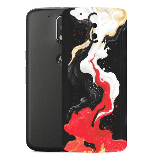 Motorola Phone Skins (All Models) - Black Red White Paint Splash Fusion - Matte Finish (M-56) Motorola Moto G4