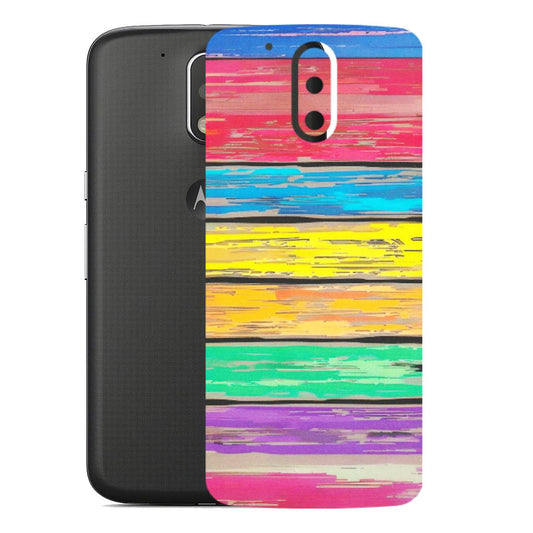 Motorola Phone Skins (All Models) - Multi Colour Wooden Wall - Matte Finish (M-96) Motorola Moto G4