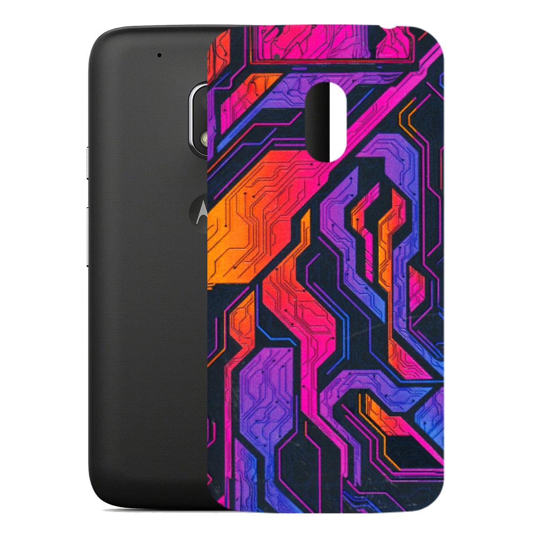Motorola Phone Skins (All Models) - Tech Circuits Futuristic - 3D Embossed Finish (L-07) Motorola Moto G4 Play