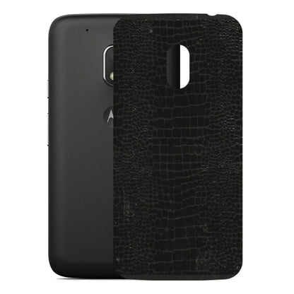 Motorola Phone Skins (All Models) - Snake Leather Black - 3D Embossed Finish (L-107) Motorola Moto G4 Play