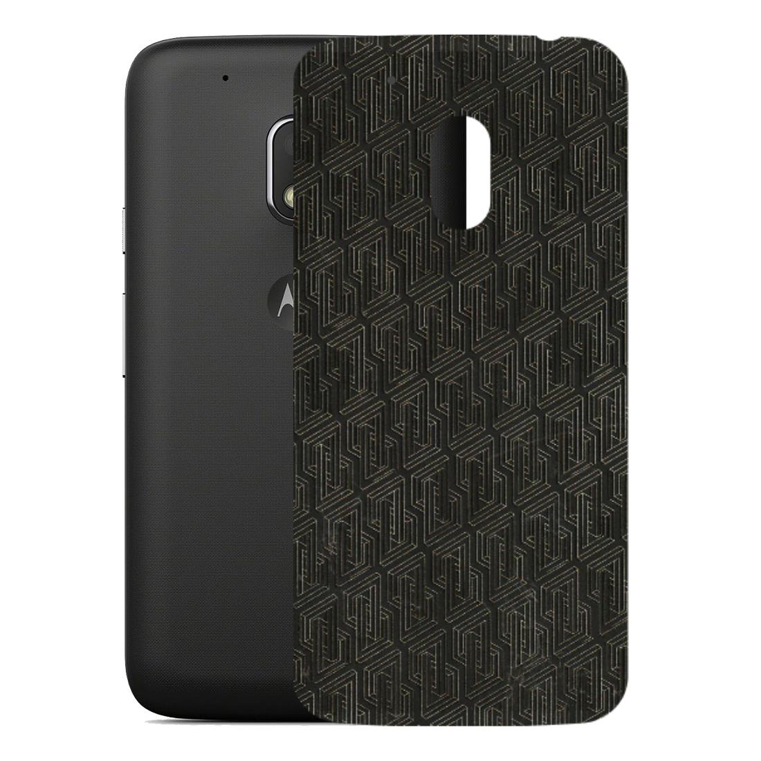 Motorola Phone Skins (All Models) - Black Abstract Pattern - 3D Embossed Finish (L-117) Motorola Moto G4 Play