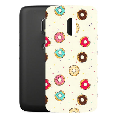 Motorola Phone Skins (All Models) - Mini Donuts Doodle Art - 3D Embossed Finish (L-122) Motorola Moto G4 Play