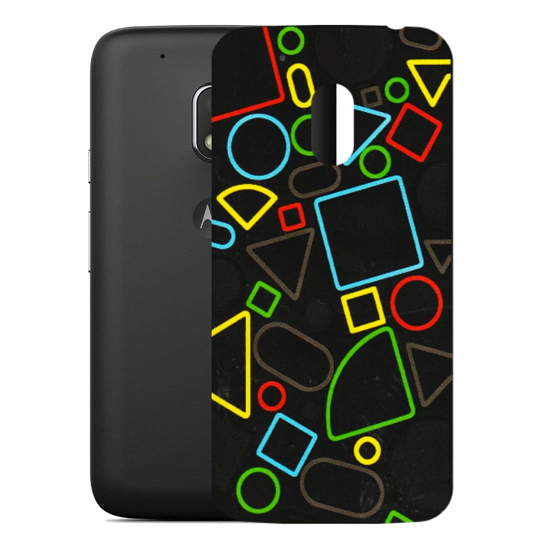 Motorola Phone Skins (All Models) - Black Shapes - 3D Embossed Finish (L-131) Motorola Moto G4 Play
